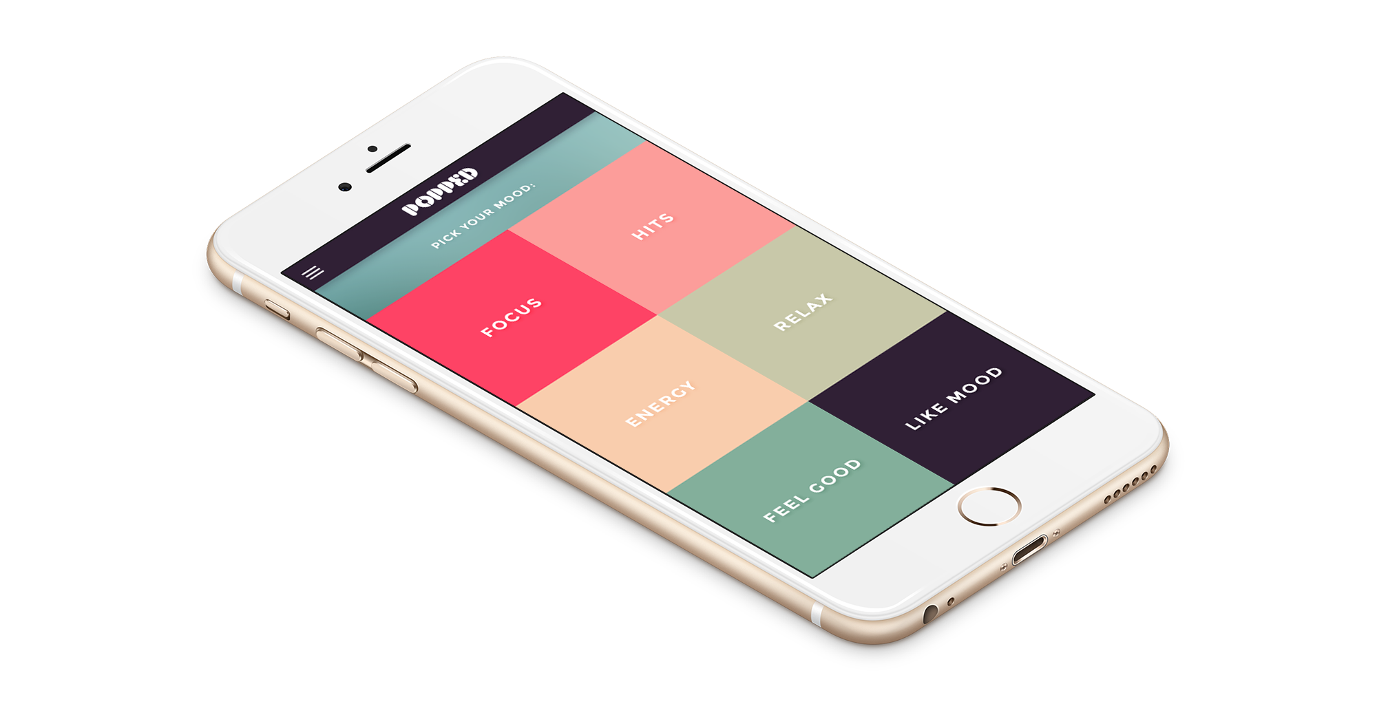 iPhone Music App UI - Mood Selector Screen