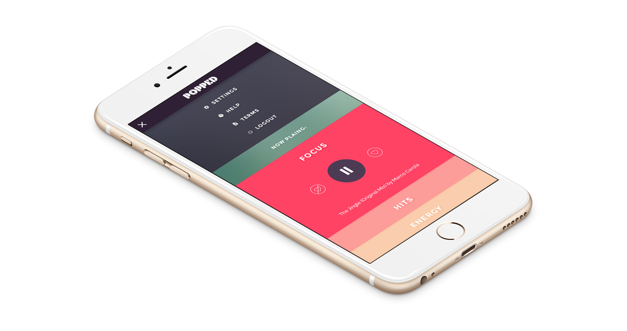 iPhone Music App UI - Settings Screen