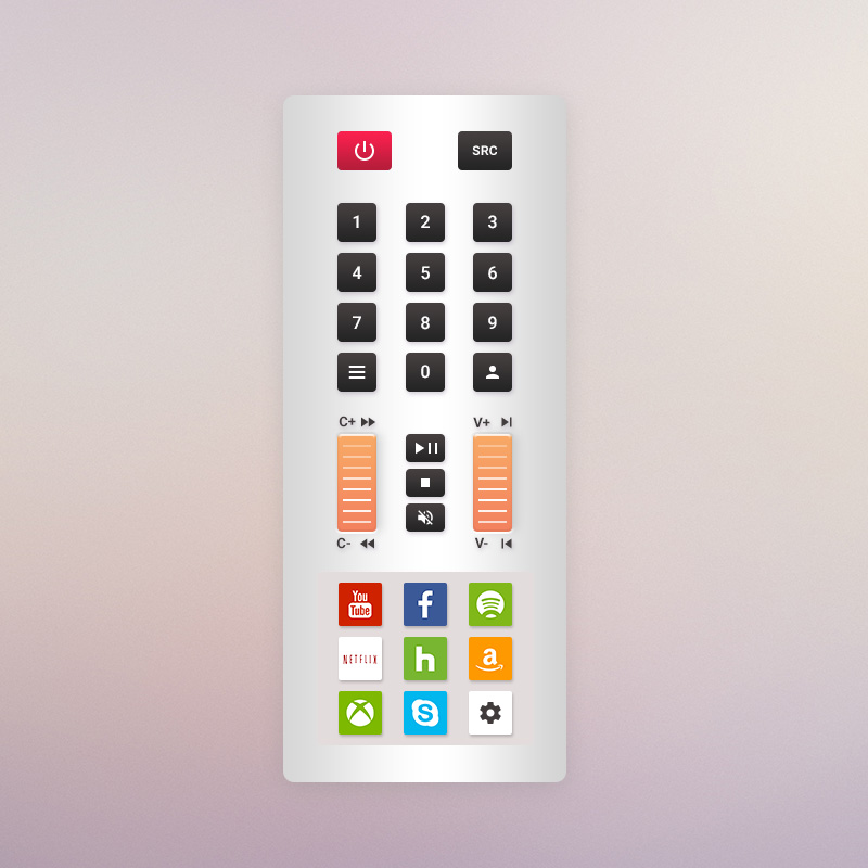 Brainstorming Exercise - Mockup 1: Scroll / Touch Area TV Remote